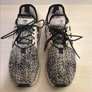 adidas Black & White Marled Knit Running Shoes
